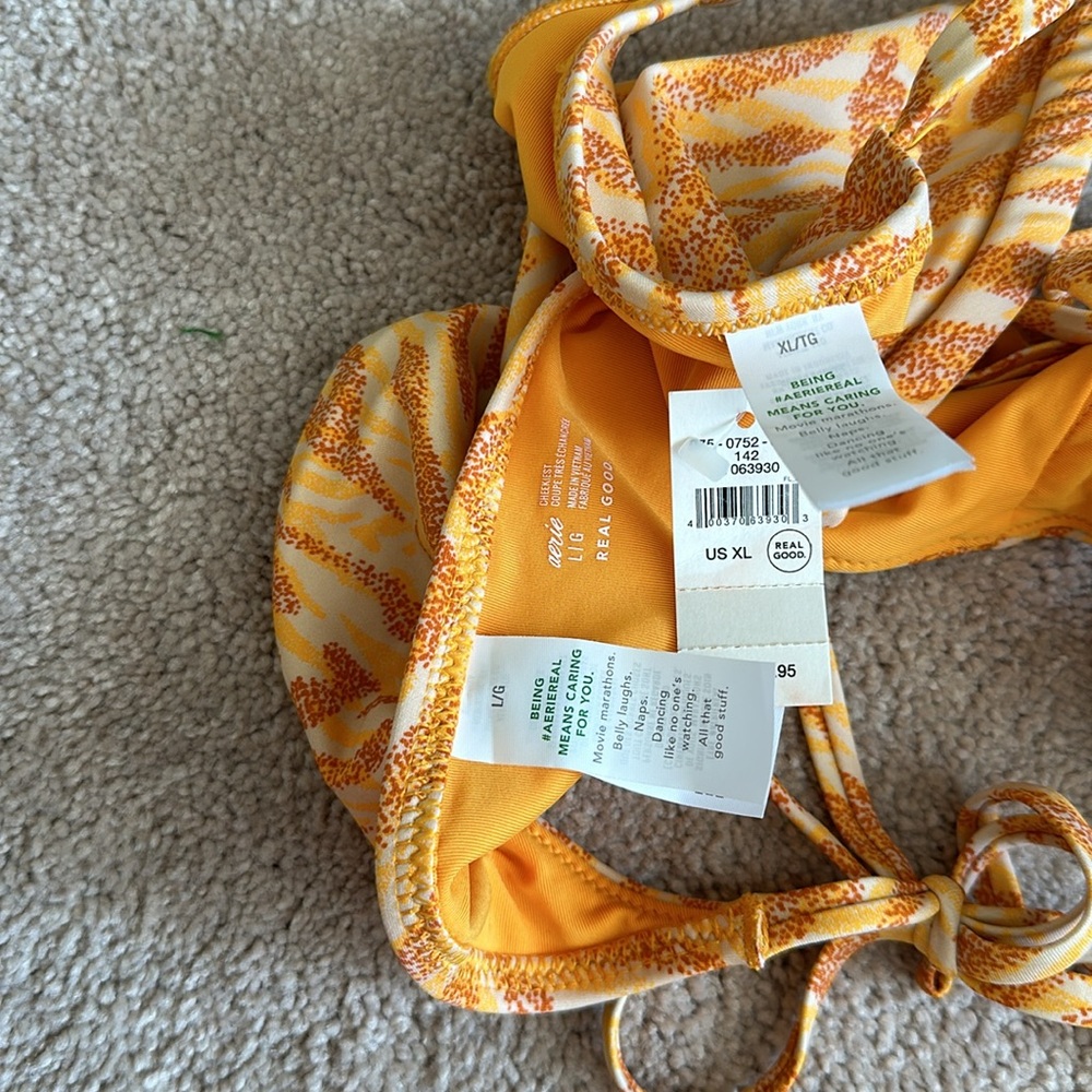 Orange Pattern String Bikini Never Worn! - image 2